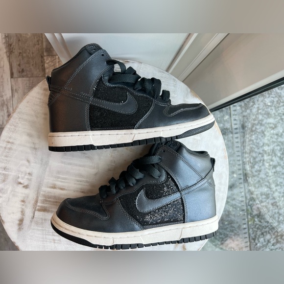 Nike Dunk High 6.0 Black Sparkle Size 6.5w 5y - Picture 5 of 9